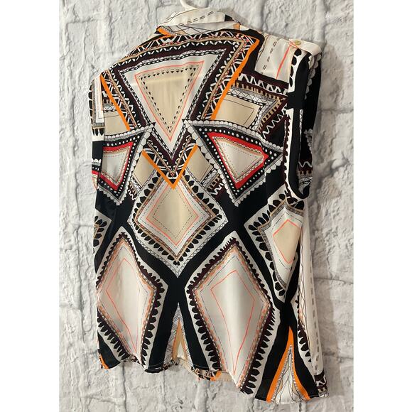 Mossimo Size Large Blouse Geometric Print Sleeveless - Picture 7 of 7